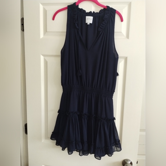 Misa Los Angeles Shirley Navy Dress Medium - Picture 2 of 6